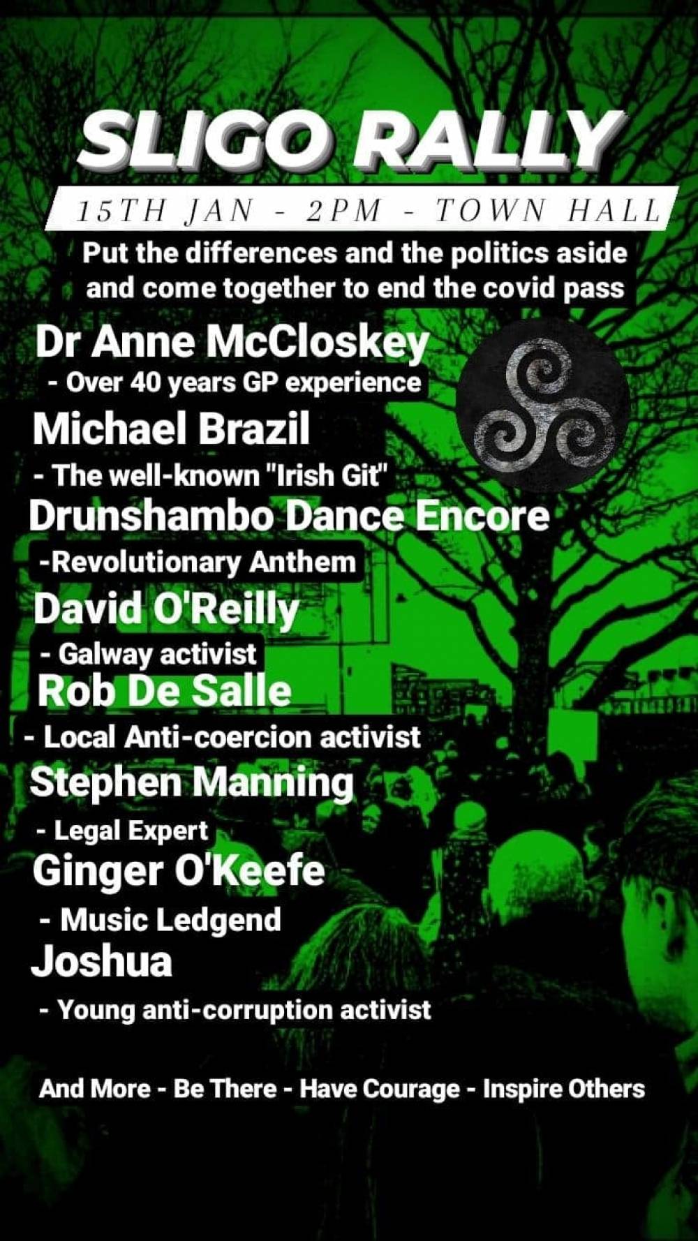 RALLY AGAINST MEDICAL COERCION – SLIGO, 15/01/2022